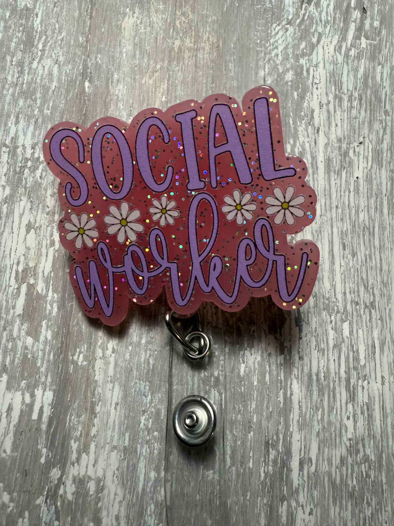 Badge ReeL Social  Worker Pink
